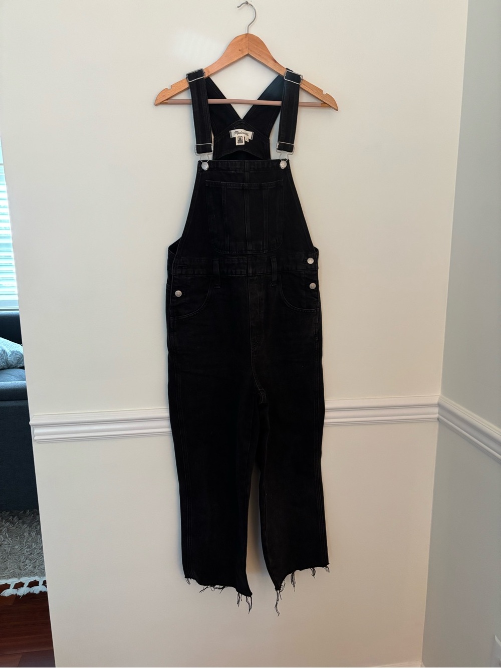 Madewell Black Denim Overalls
